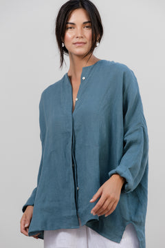 Becasa-Linen-Sunset-Shirt-Ocean-Green 