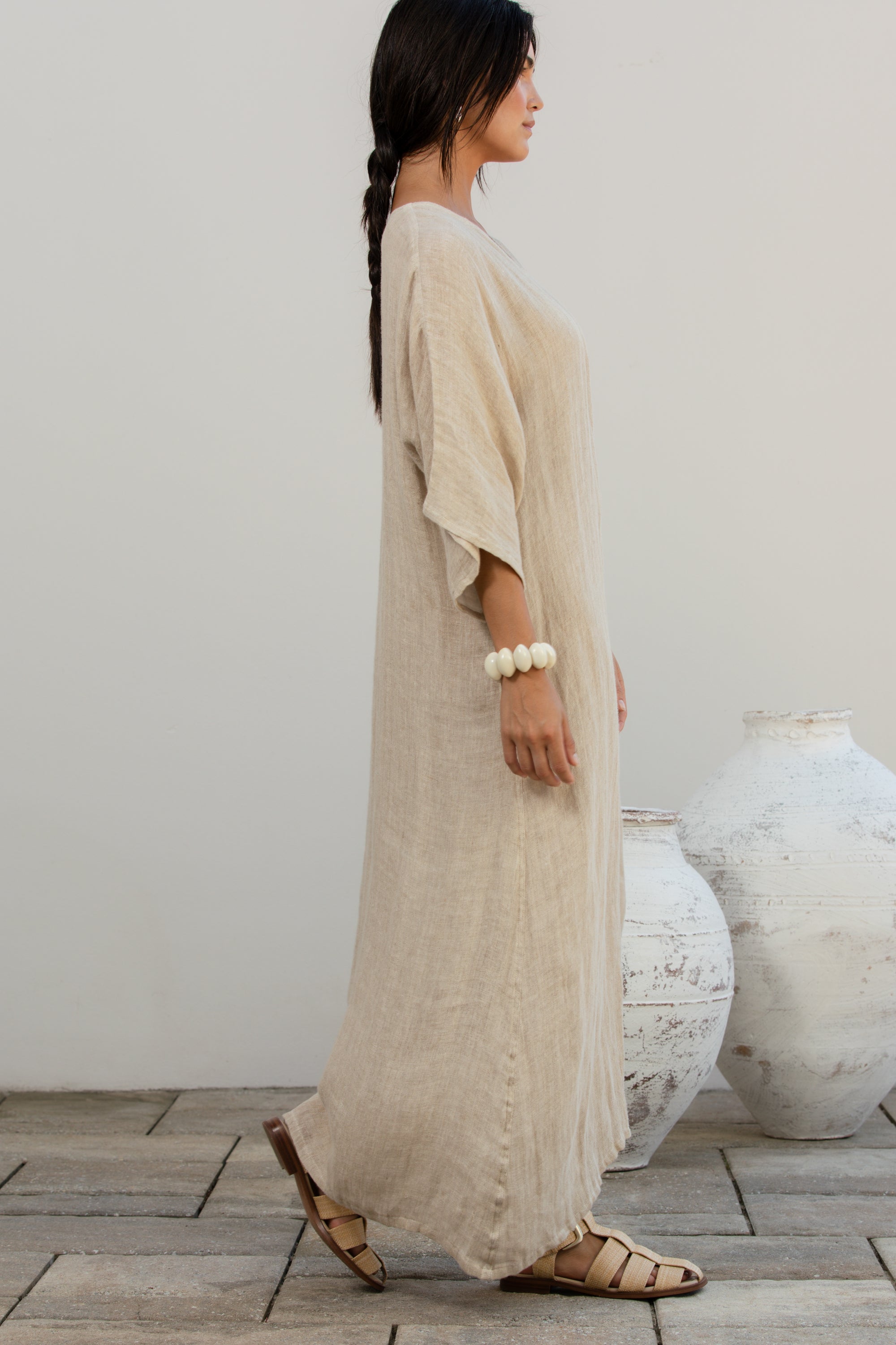 Becasa-LinenCaftan-Tan
