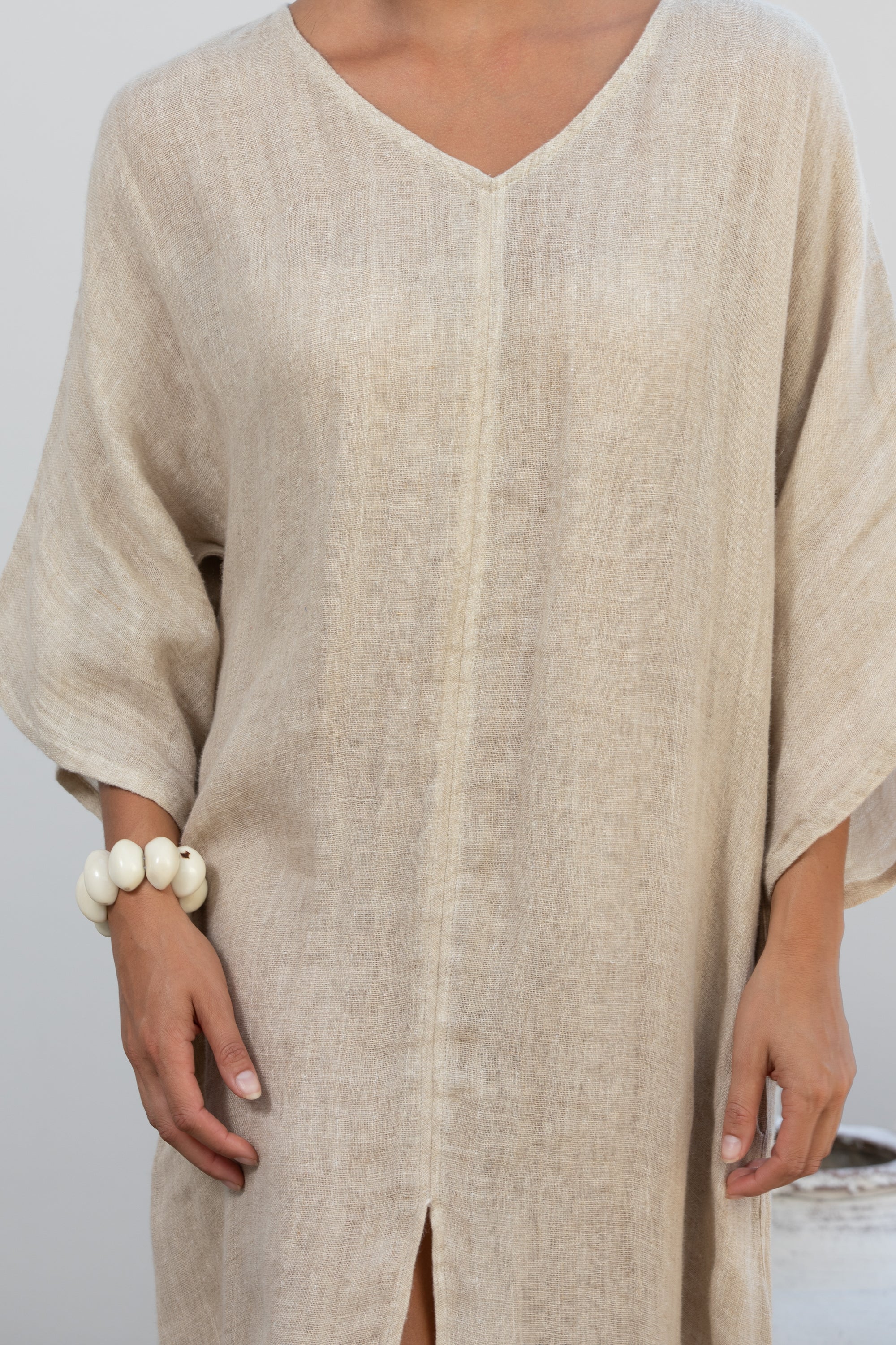 Becasa-LinenCaftan-Tan