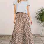 resort maxi skirt chocolate flora