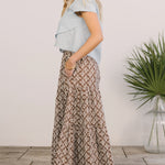 resort maxi skirt chocolate flora
