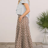 resort maxi skirt chocolate flora