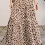 resort maxi skirt chocolate flora