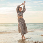 resort maxi skirt chocolate flora