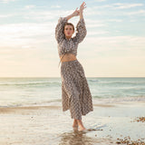 resort maxi skirt chocolate flora