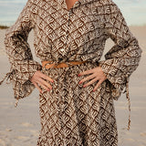 resort maxi skirt chocolate flora