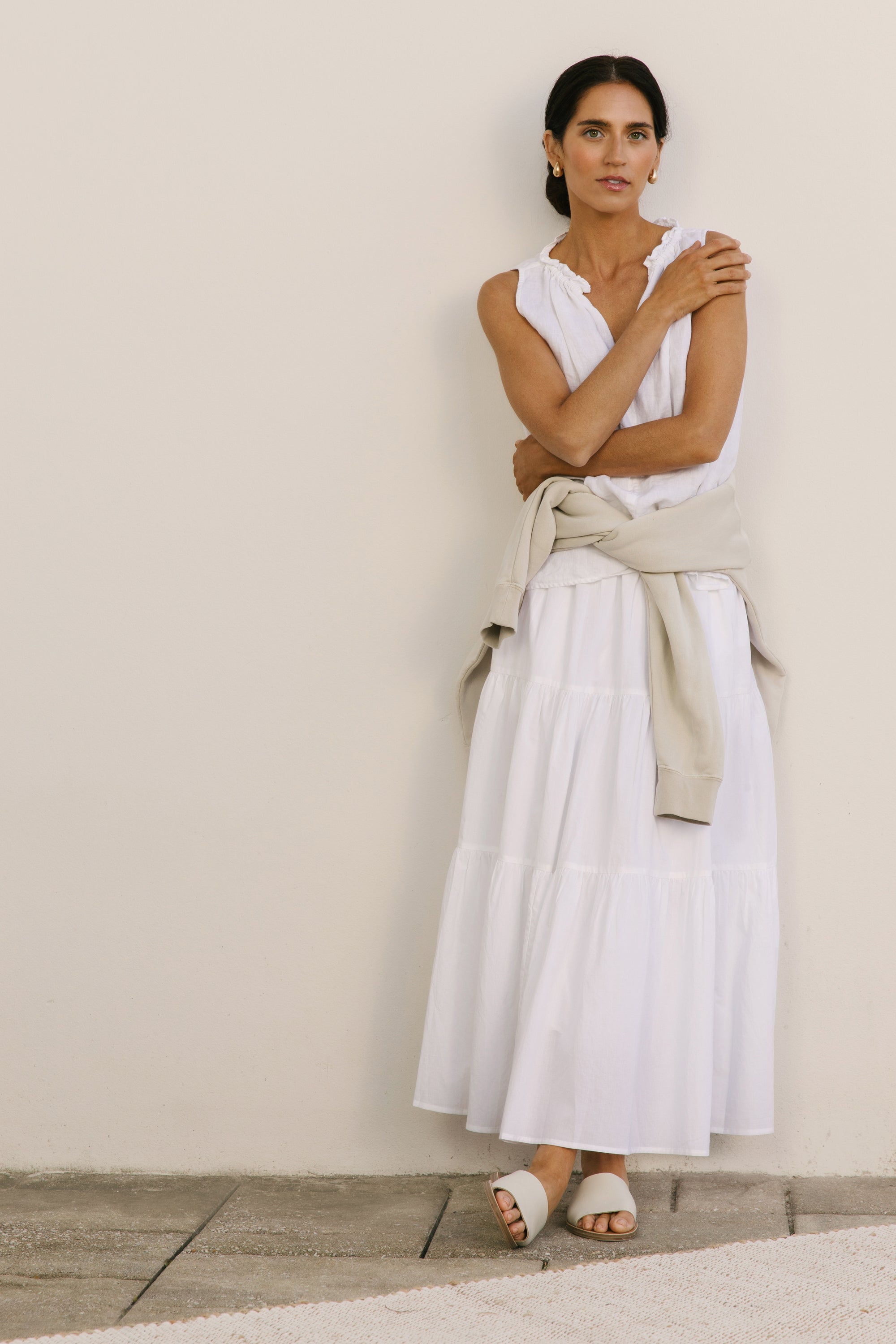 Becasa-Resort-Maxi-Skirt-White-Egret
