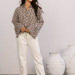 sail button up chocolate flora