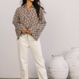 sail button up chocolate flora