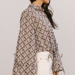 sail button up chocolate flora