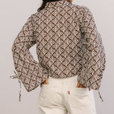sail button up chocolate flora