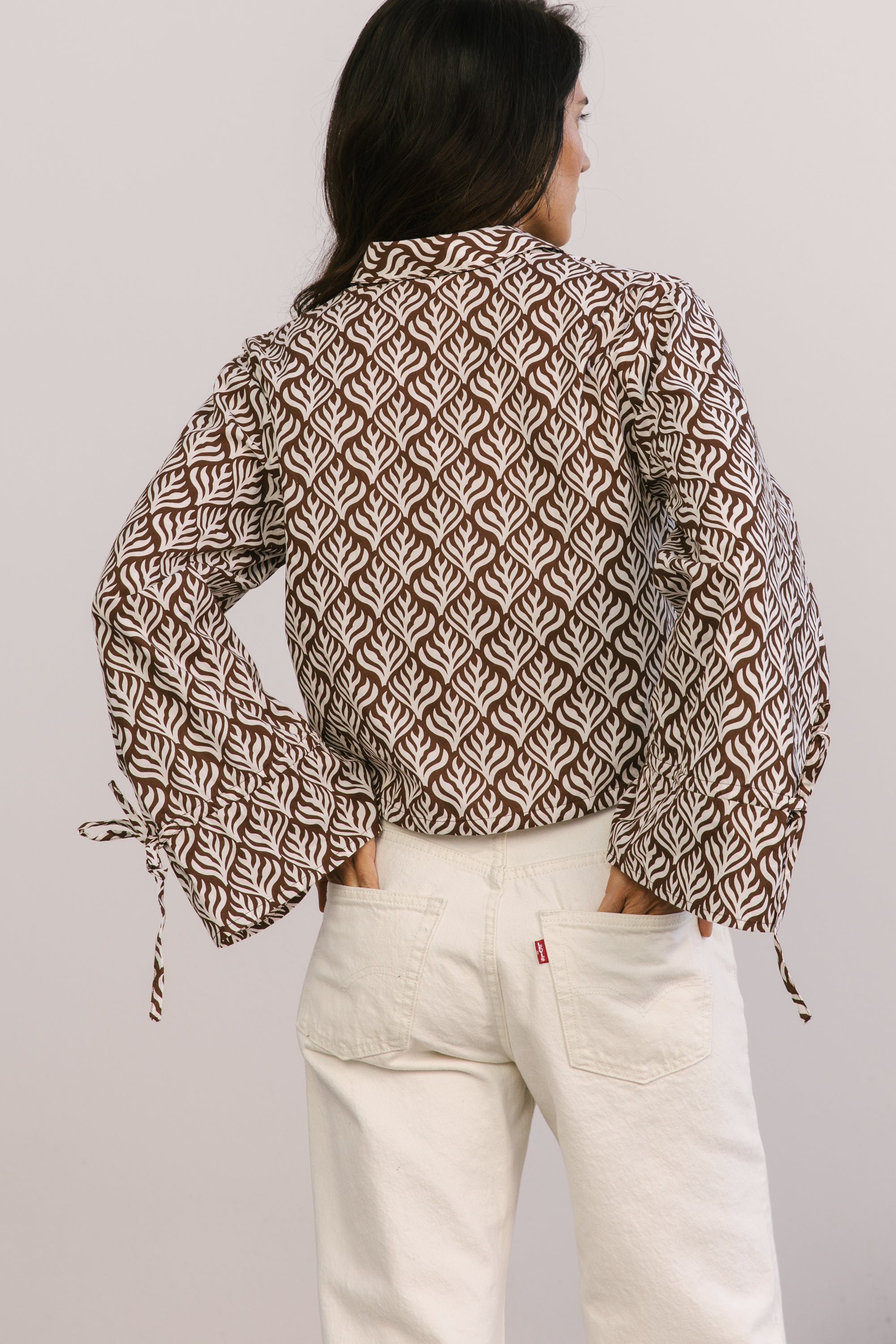 sail button up chocolate flora