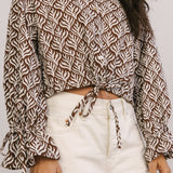 sail button up chocolate flora
