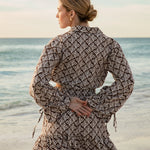 sail button up chocolate flora