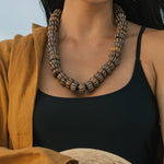 sepia bead necklace