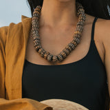 sepia bead necklace