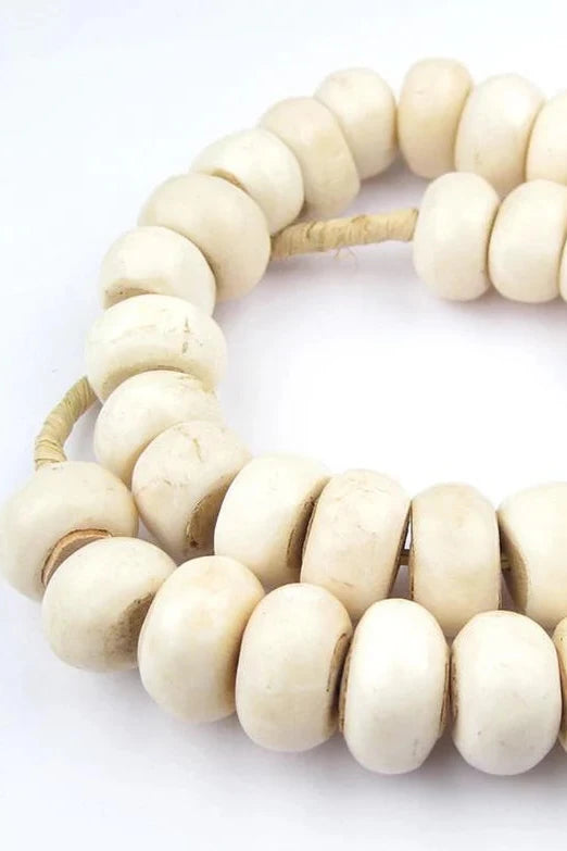 Becasa-White Bone Beads