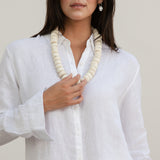 Becasa-White Bone Beads