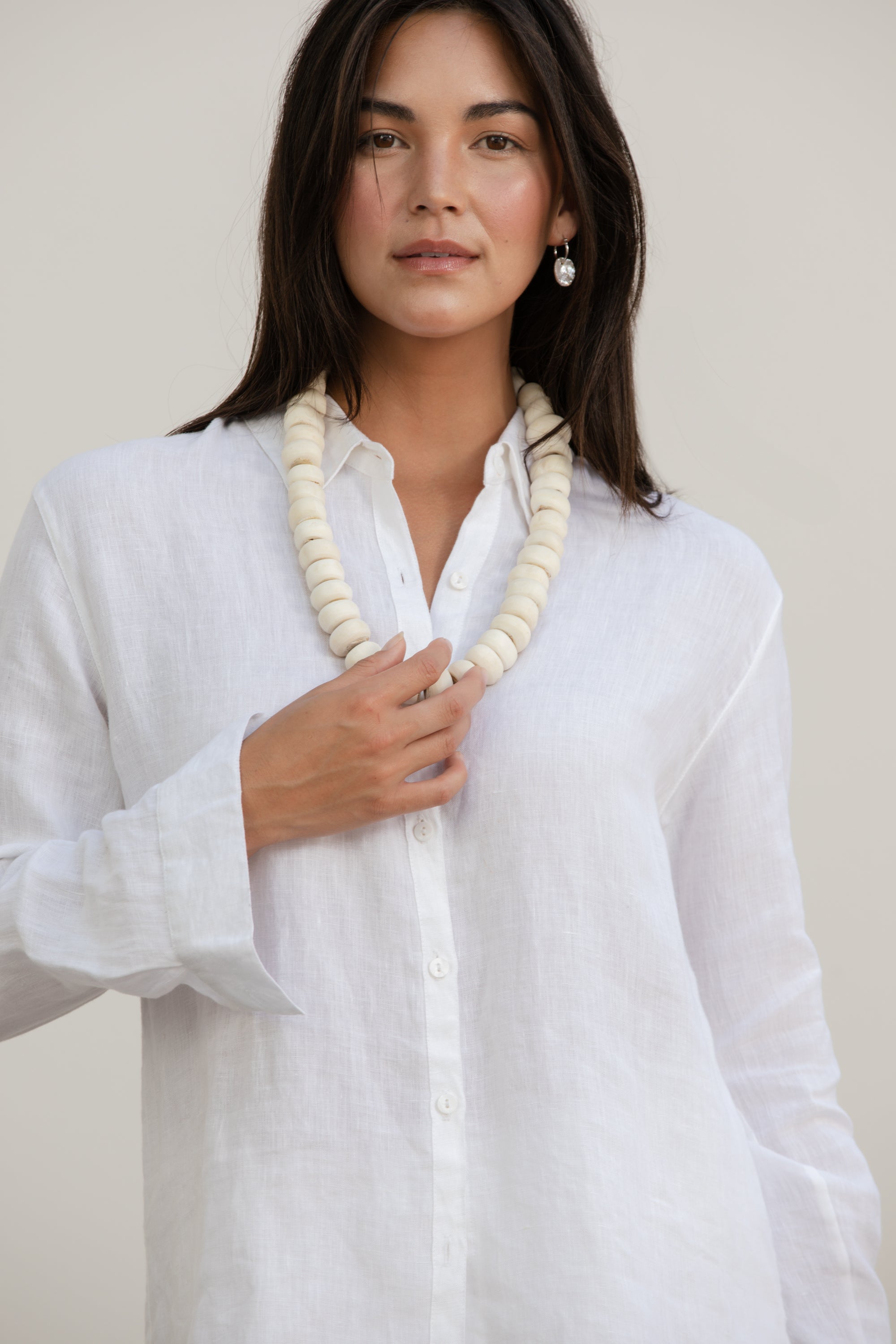 Becasa-White Bone Beads
