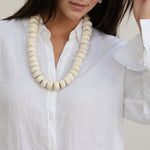 Becasa-White Bone Beads