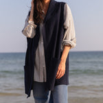 Becasa Navy Wool Vest 