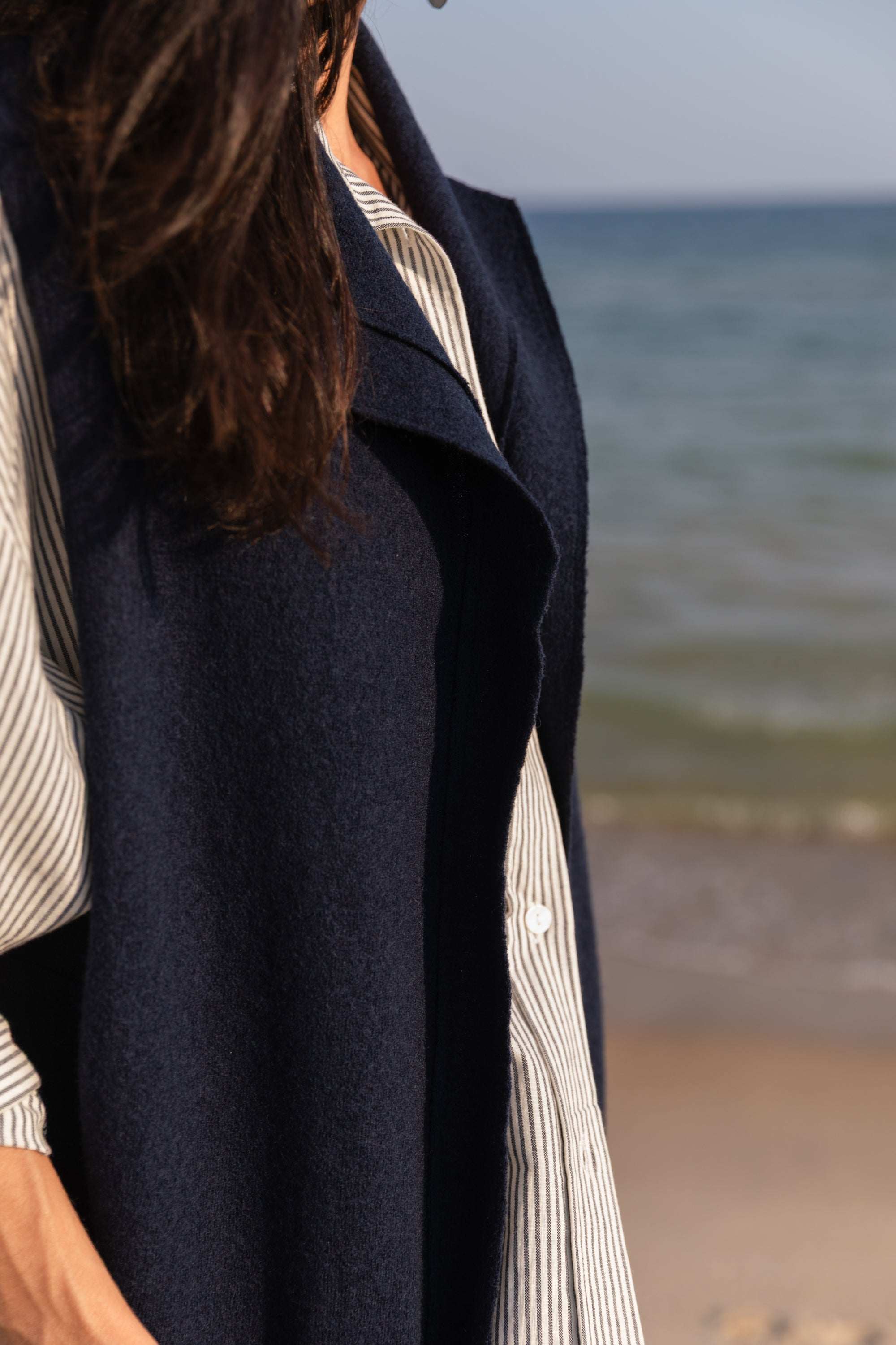 Becasa Navy Wool Vest 