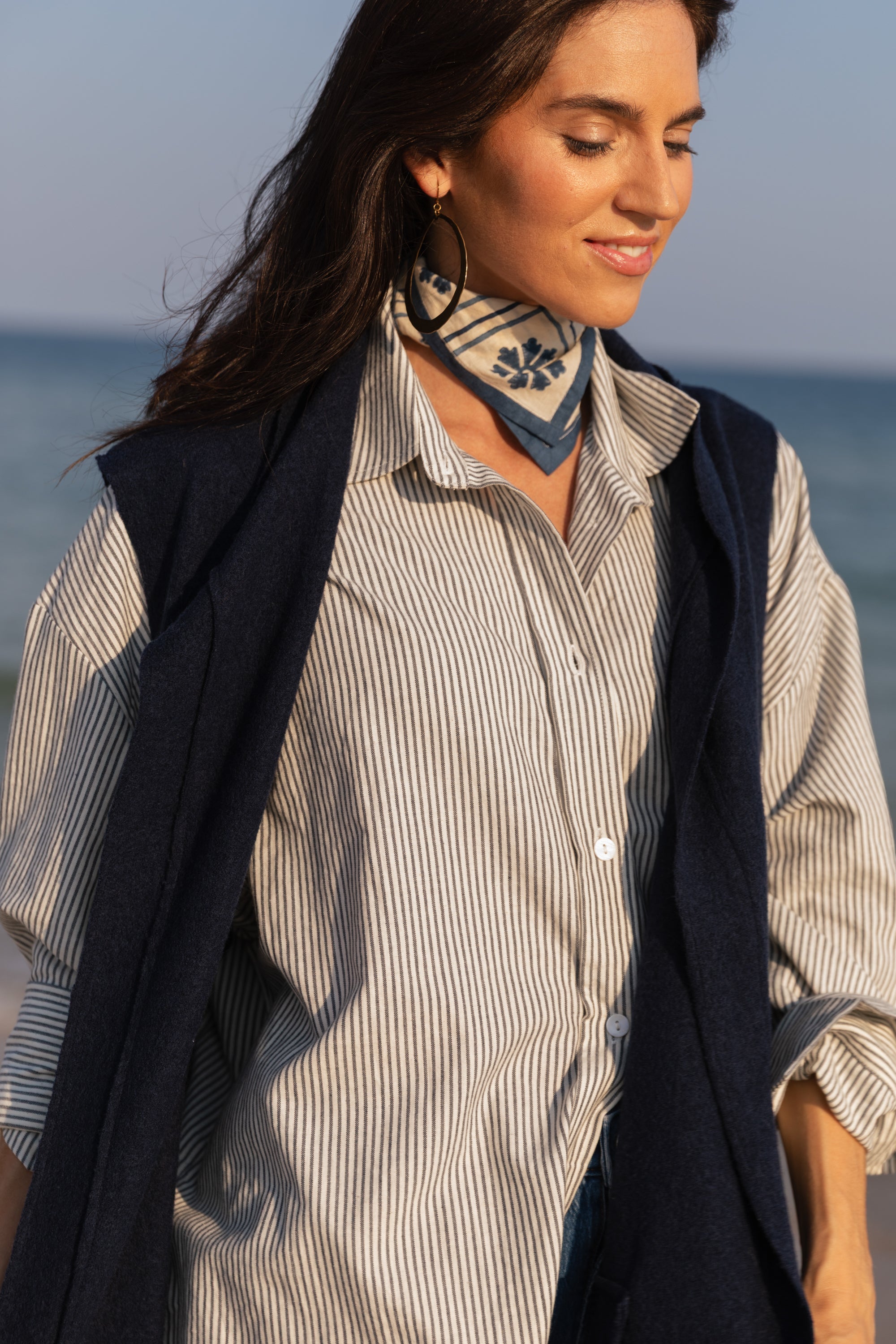 Becasa Navy Wool Vest 