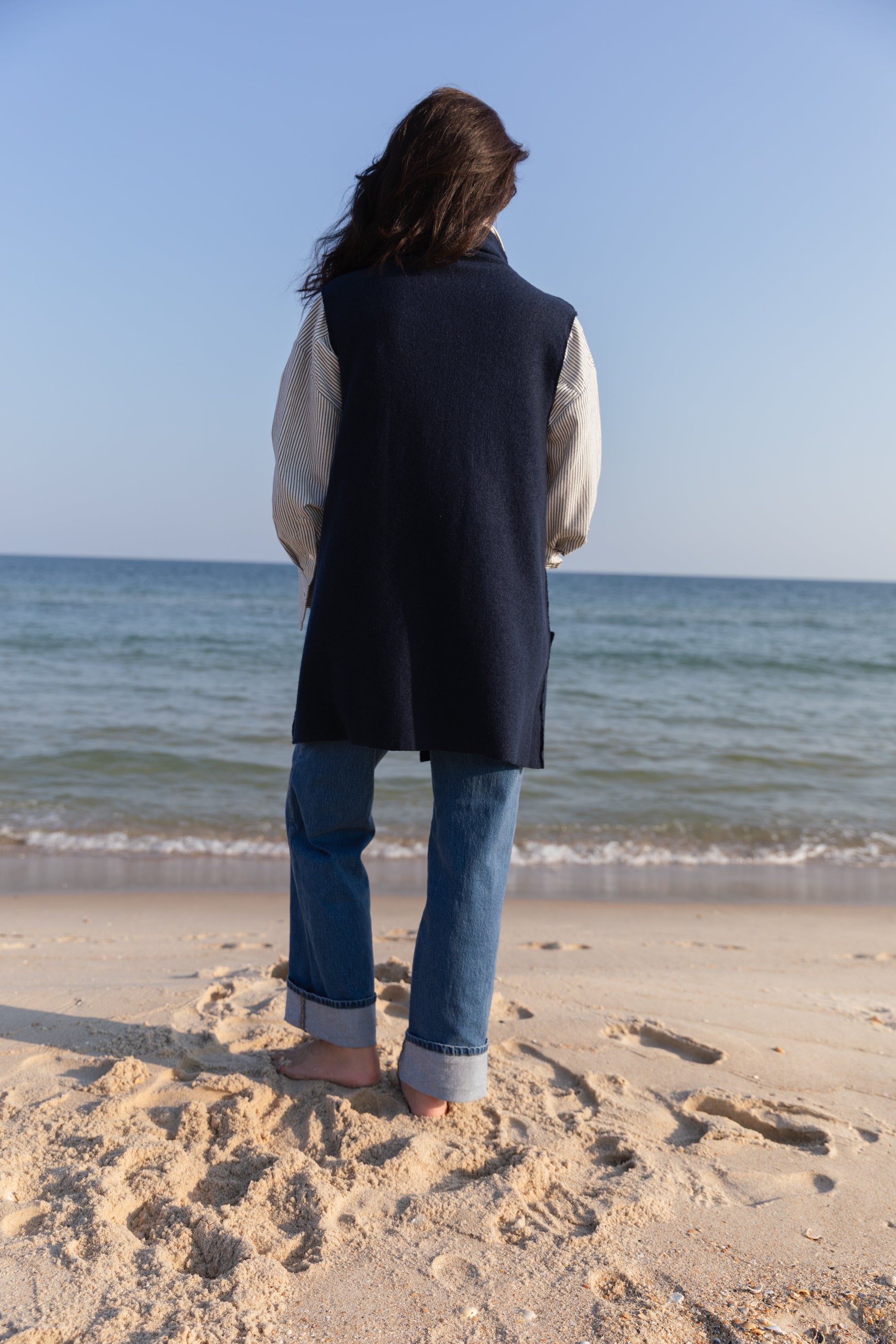 Becasa Navy Wool Vest 