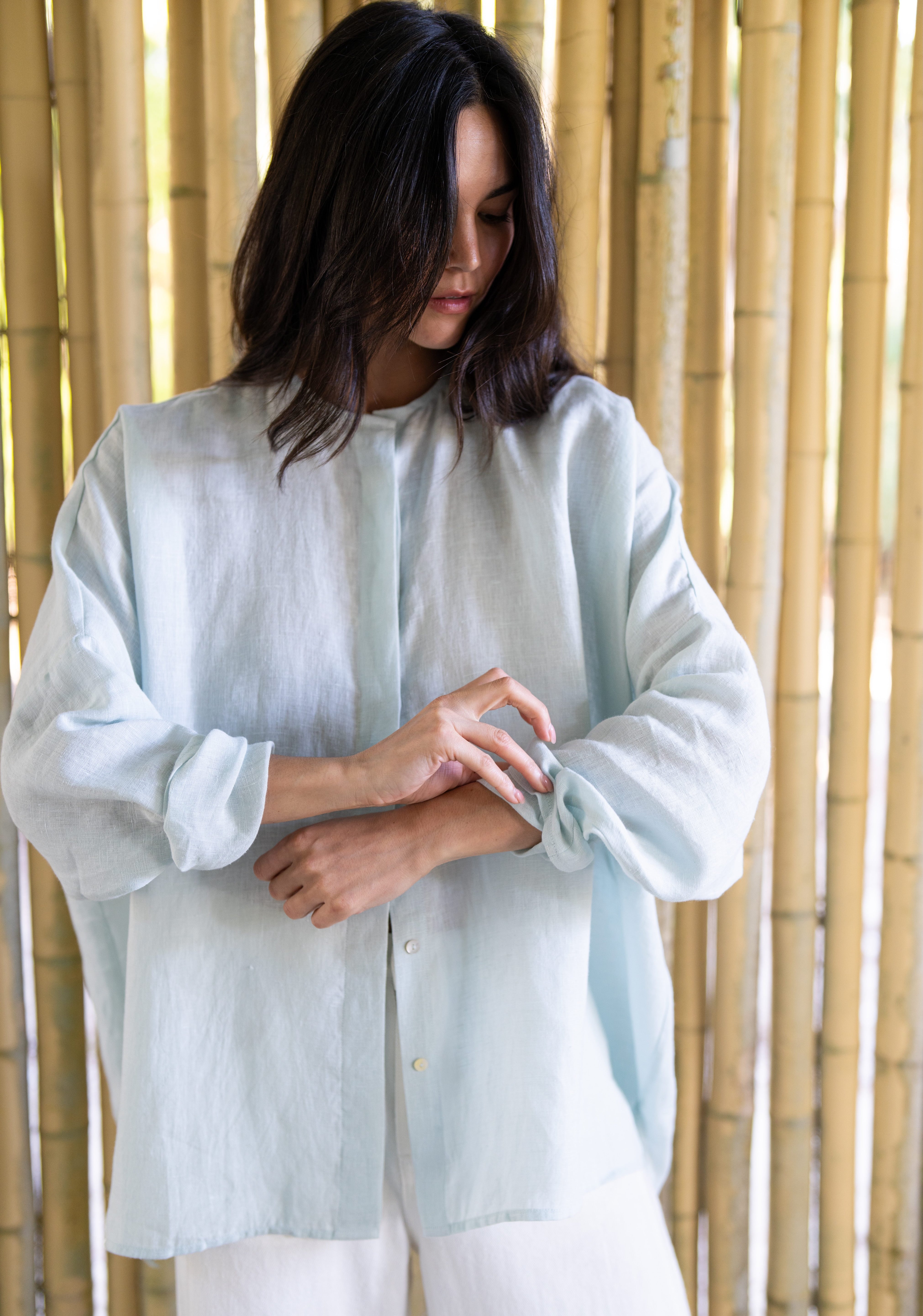 Linen Sunset Shirt - Blue Glass