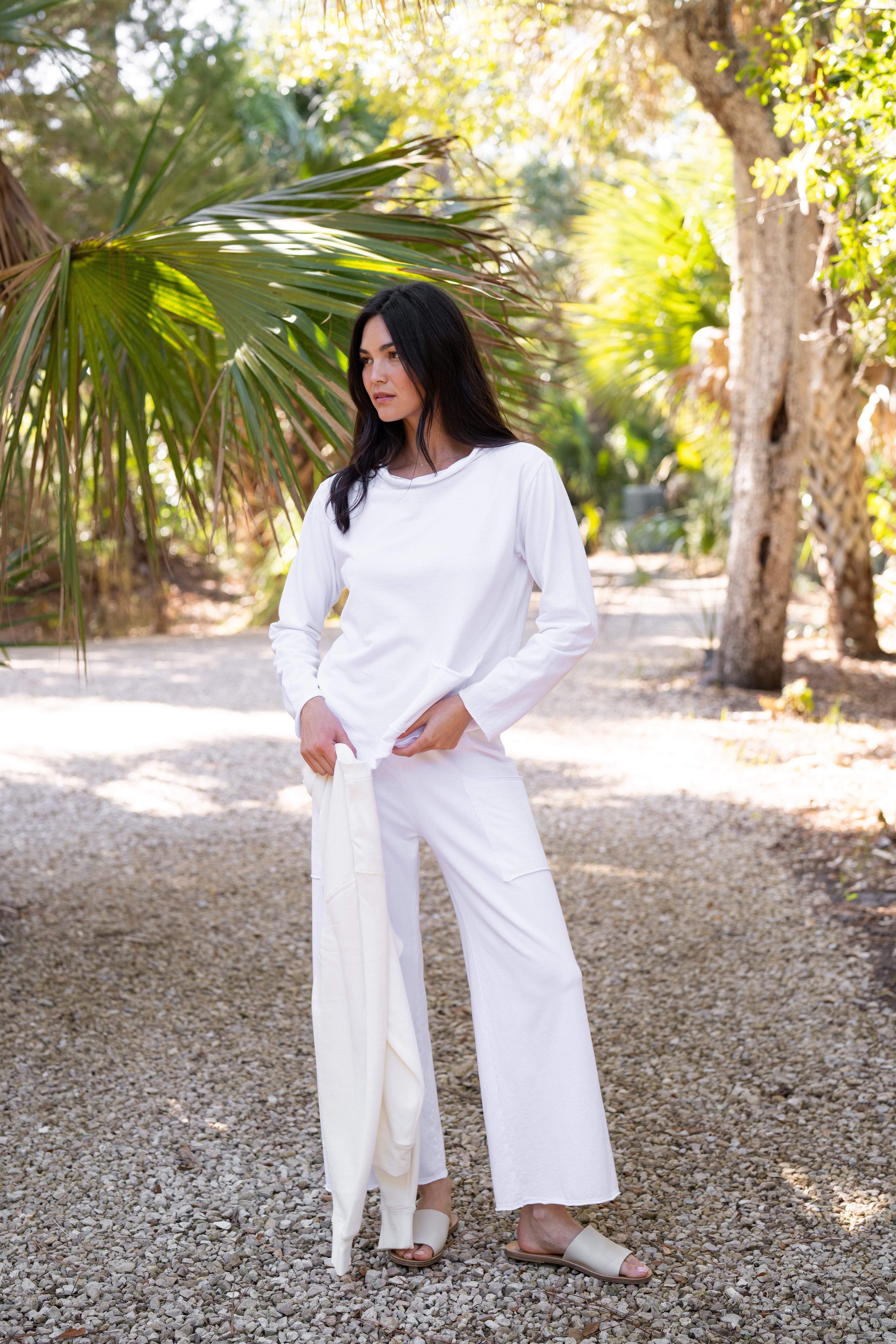 Drift Cowl Neck Top - True White