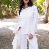 Drift Cowl Neck Top - True White