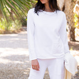 Drift Cowl Neck Top - True White