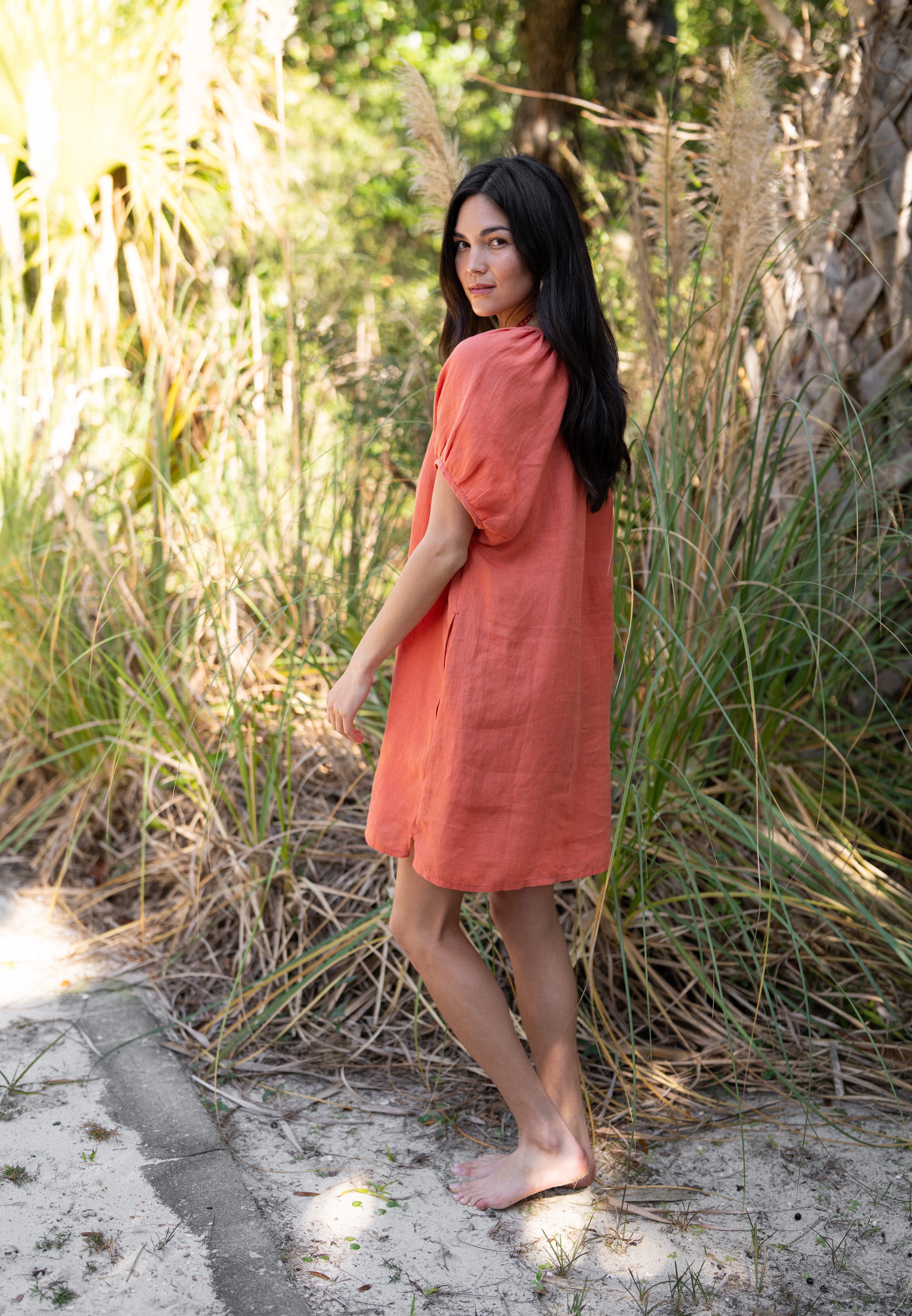Amelia Mini Dress - Sea Fan Coral