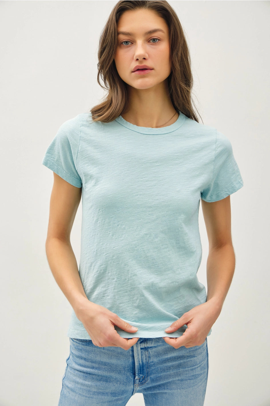 Garment Dyed Slub Tee - Seafoam