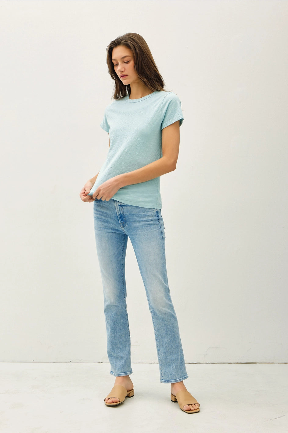 Garment Dyed Slub Tee - Seafoam