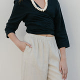 Linen-Wrap-Top-Black