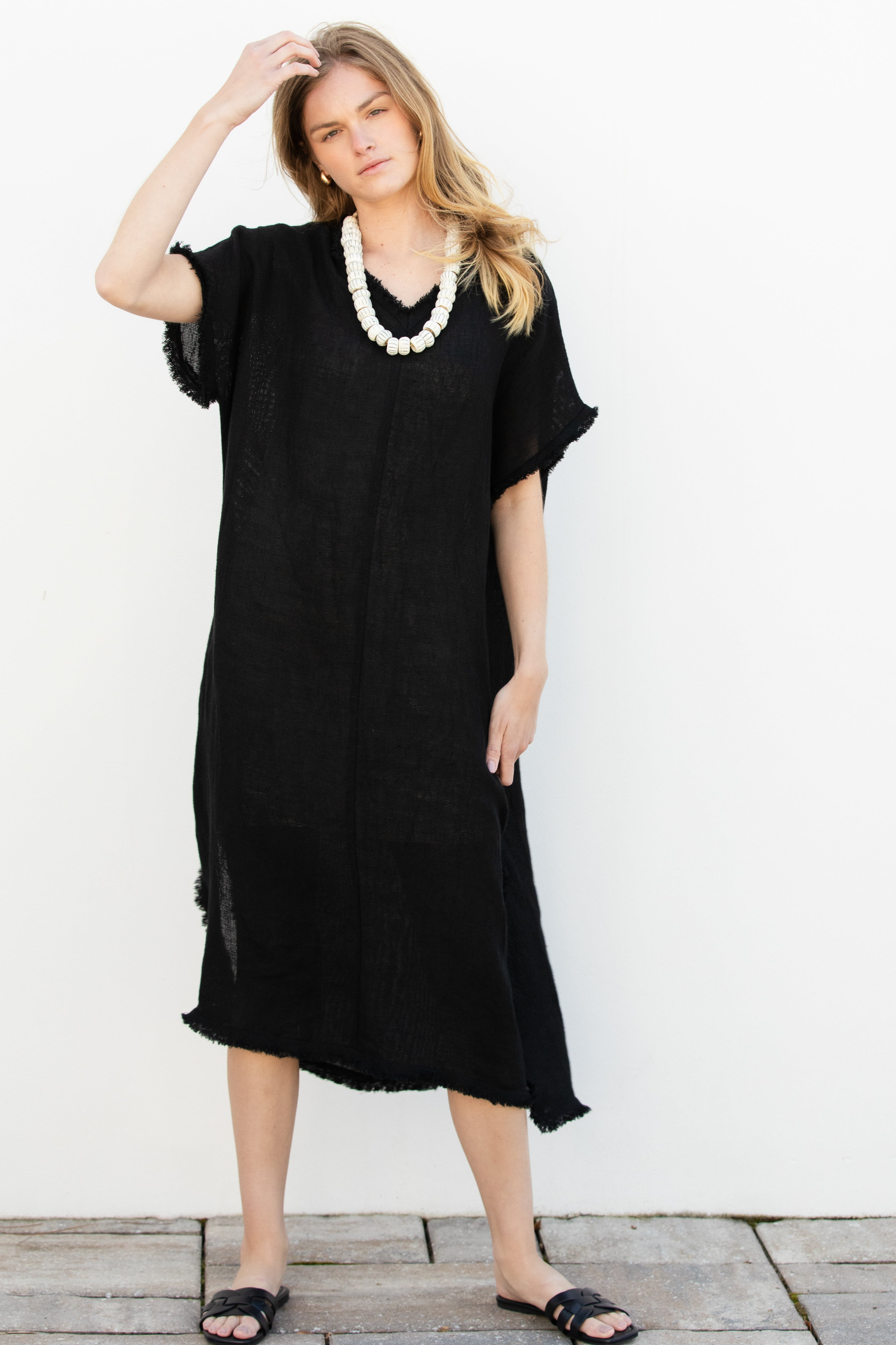 Mesh-Linen-Maxi-Black