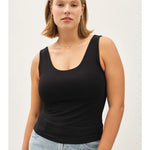 Plus Basic Scoop Neck Tank BL