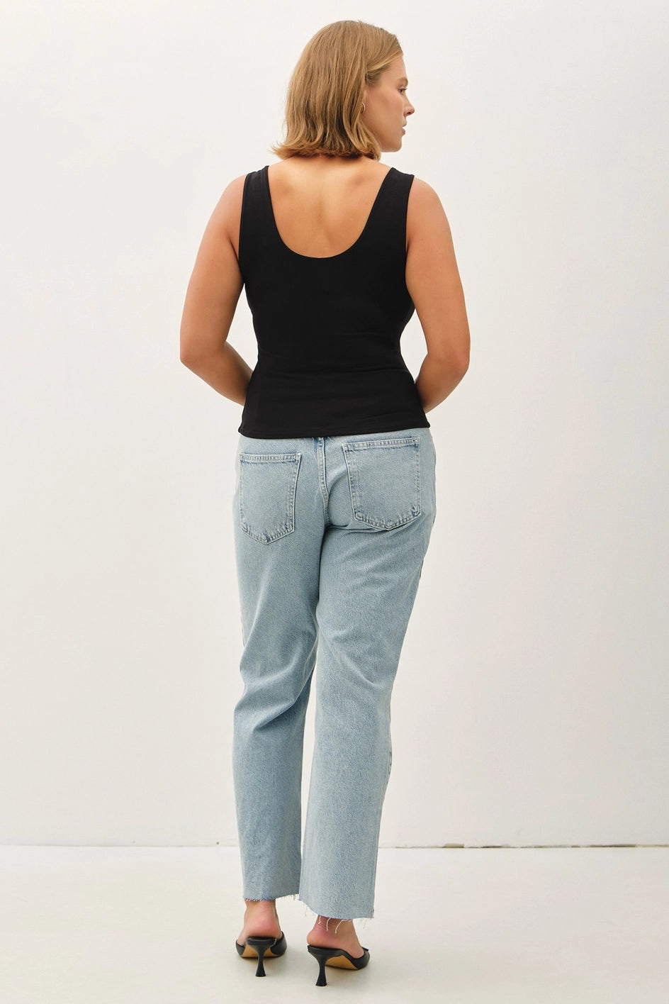 Plus Basic Scoop Neck Tank BL