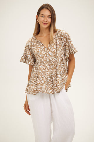 Cotton Dunes Top - Hazel Flora
