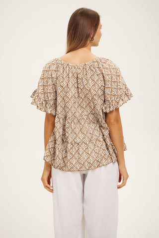 Cotton Dunes Top - Hazel Flora