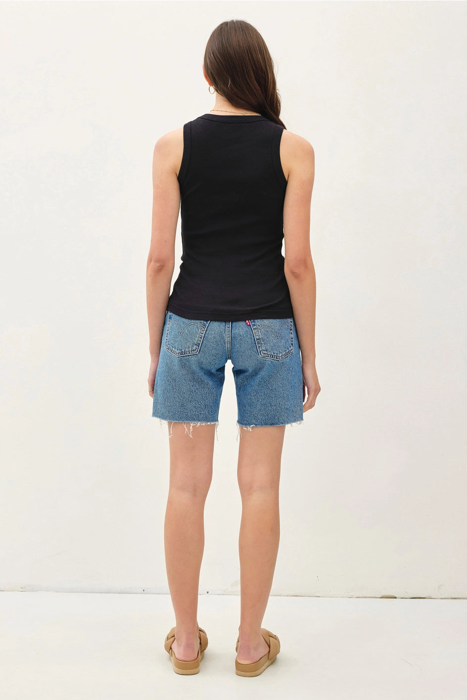 basic cotton garment dyed tank BL 