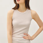 basic cotton garment dyed tank rose