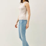 basic cotton garment dyed tank rose