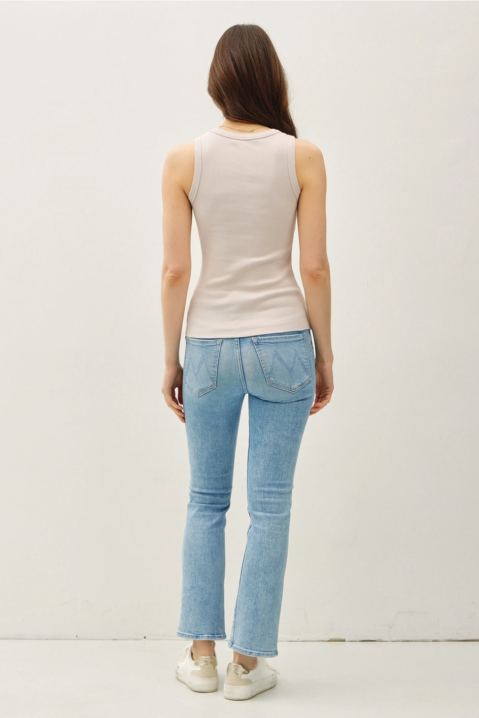 basic cotton garment dyed tank rose