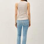 basic cotton garment dyed tank rose