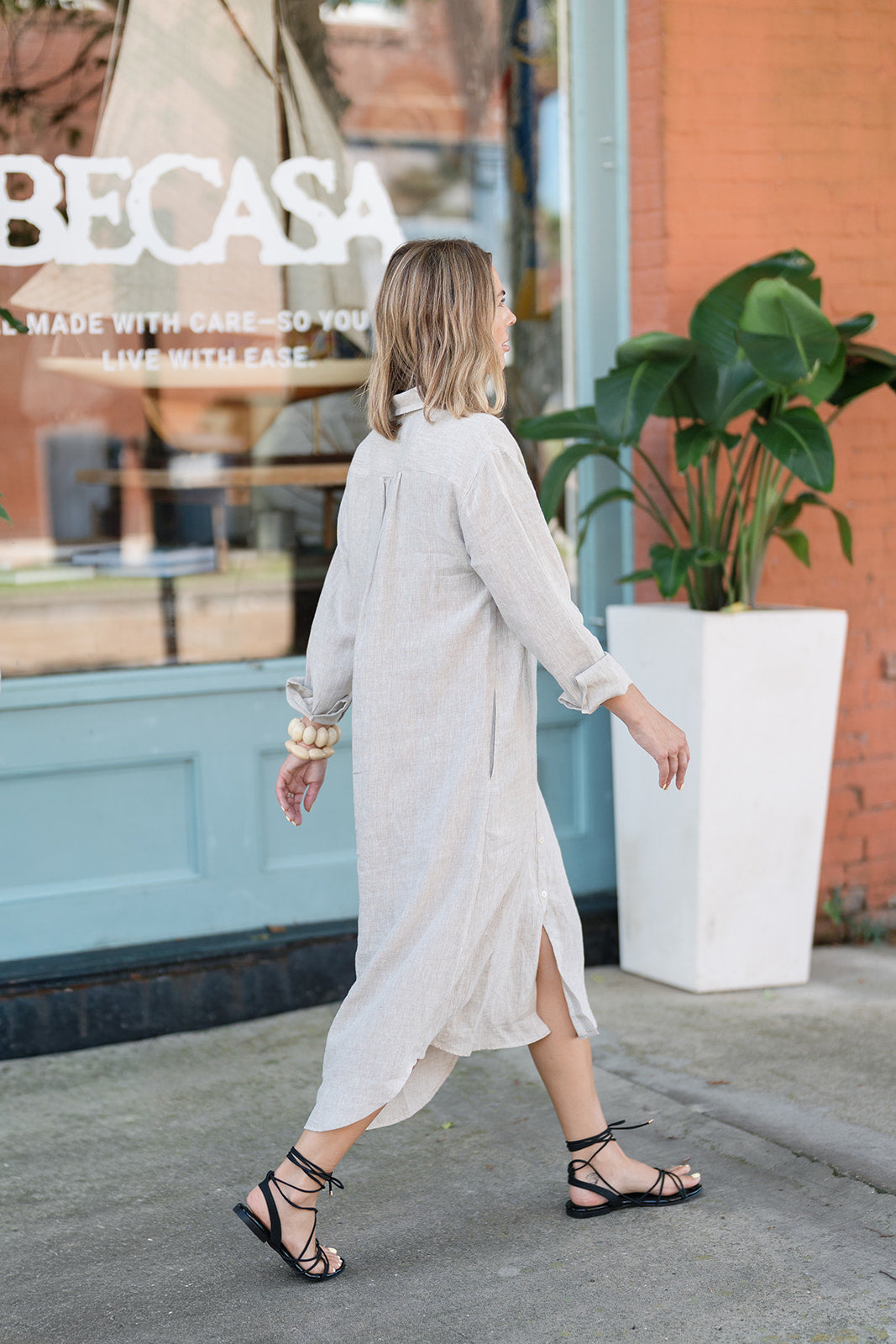 Keepsake Shirt Dress - Natural Flax