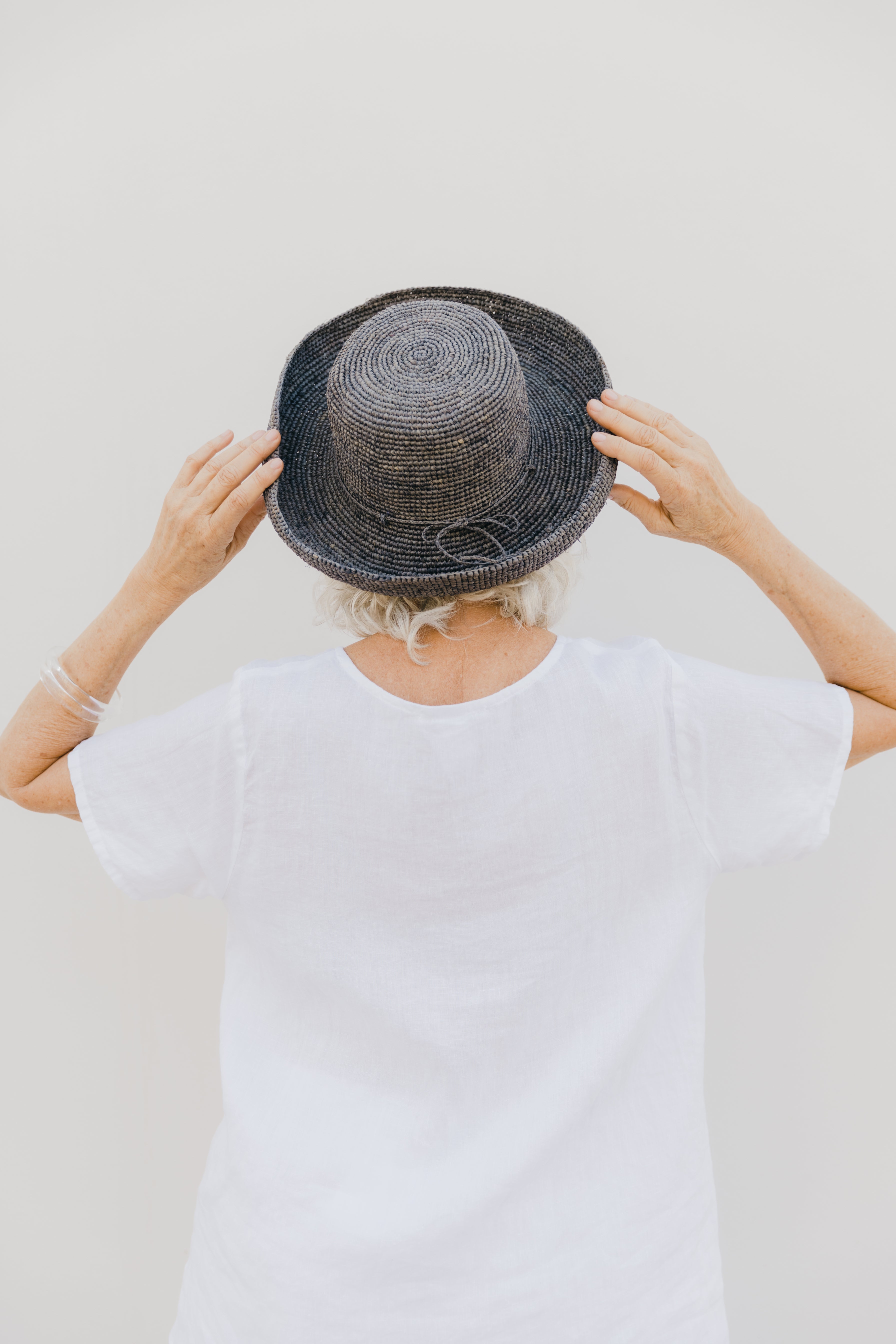 crochet hat grey