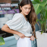 Linen Scout Top - Blue Glass
