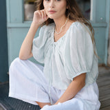 Linen Scout Top - Blue Glass